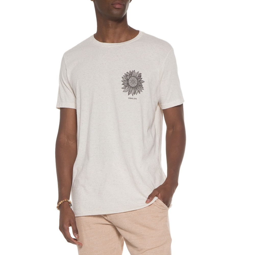 OSKLEN Men's Jute Sunflower T-Shirt - White Size S